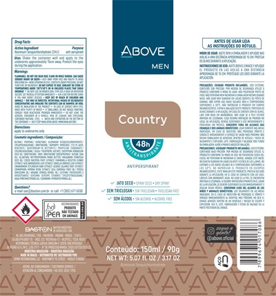 PACKAGE LABEL PRINCIPAL COUNTRY - Antitranspirante Above Country 150ml